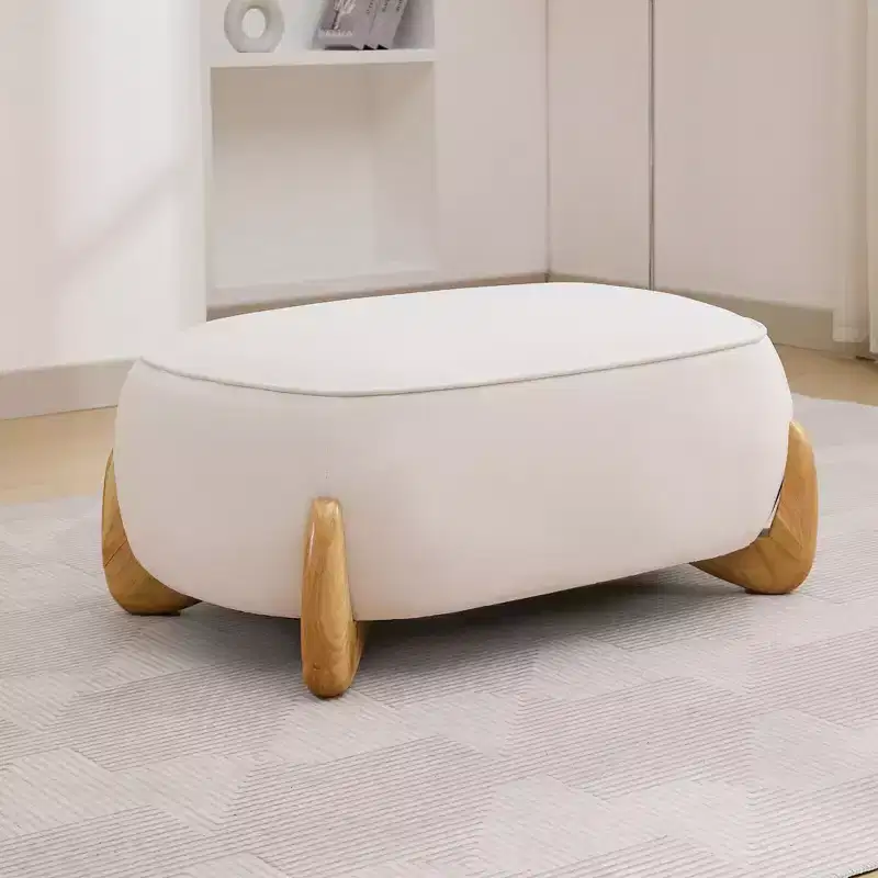 Hyleory 38.58'' Velvet Oversized Comfort Ottoman with Sold Wood Legs,large foot stools for Bedroom, Living Room, Nursing Room