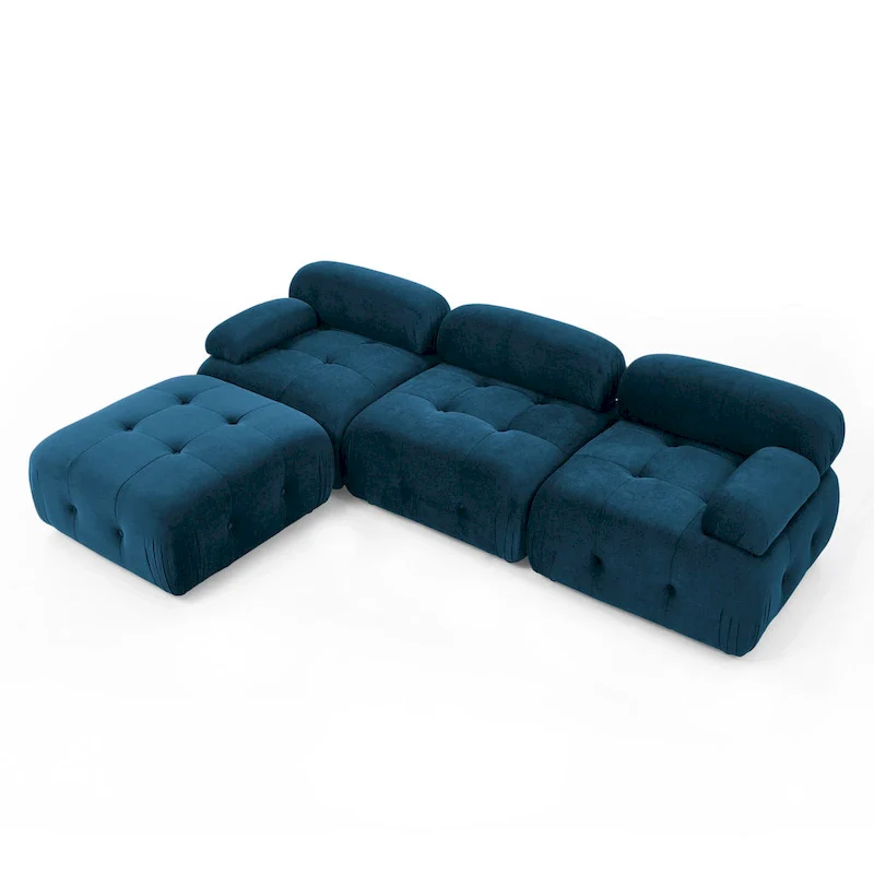 Blue 93  Modular L-Shaped 4-Seater Sofa with Reversible Ottoman