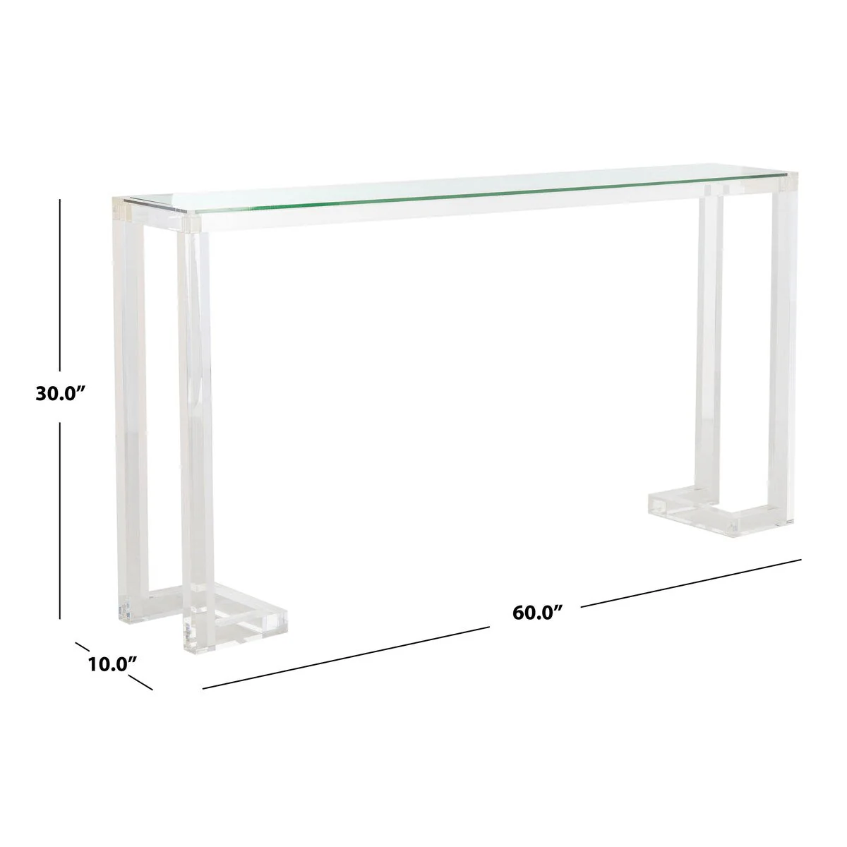 SAFAVIEH Couture Camryn Acrylic Console Table - Clear - 60 W x 10 L x 30 H - 52Wx10Dx30H