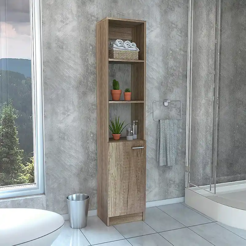 Bathroom Linen Cabinet with 3 Shelves,Single Door