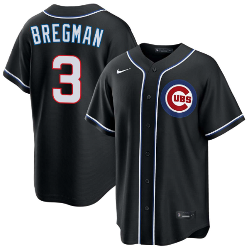 Alex Bregman Chicago Cubs Black Carbon Jersey