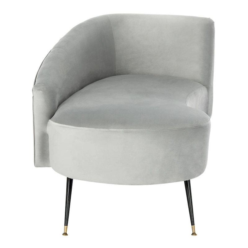 SAFAVIEH Helgrit Black/Gold Velvet Retro Glam Settee - 57.5 W x 27 D x 28 H - 58Wx27Dx28H