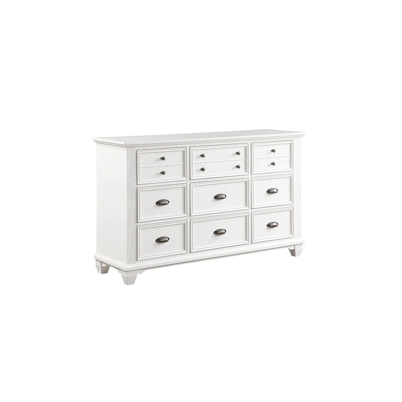 Leo 6 Piece White Modern Panel Bedroom Set