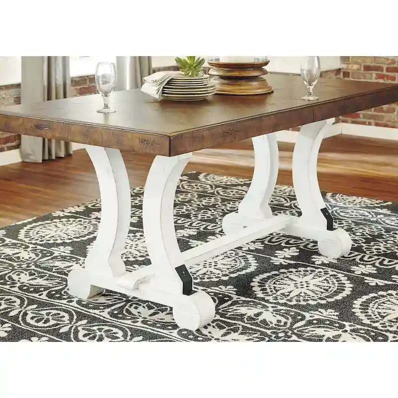 Signature Design by Ashley Valebeck Brown/White 7-Piece Dining Package