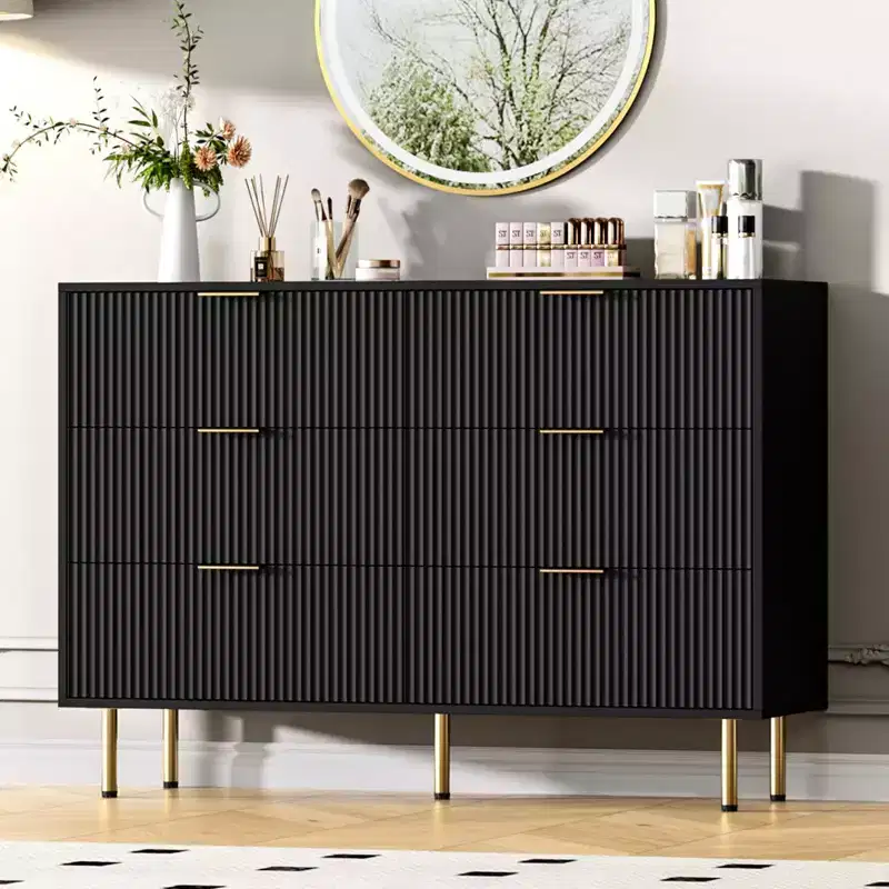 6 Drawer Dresser for Bedroom, Wooden Chest of Drawers, Modern Storage Dressers, for Living Room, Closet, Hallway, Entryway
