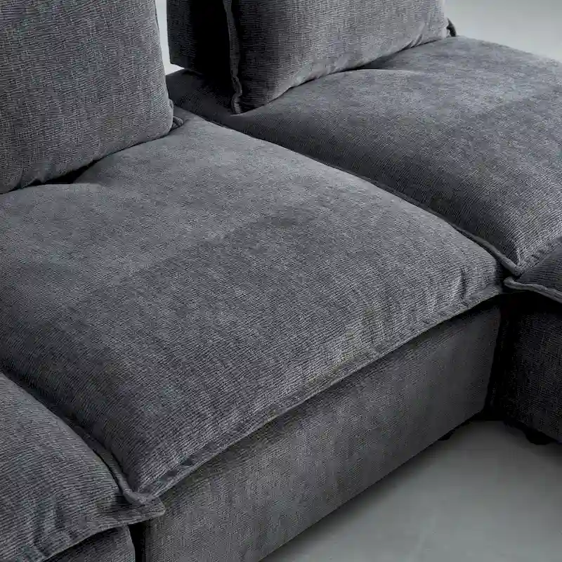 Chenille Upholstered Armless Modular Sectional Sofa, Free Combination