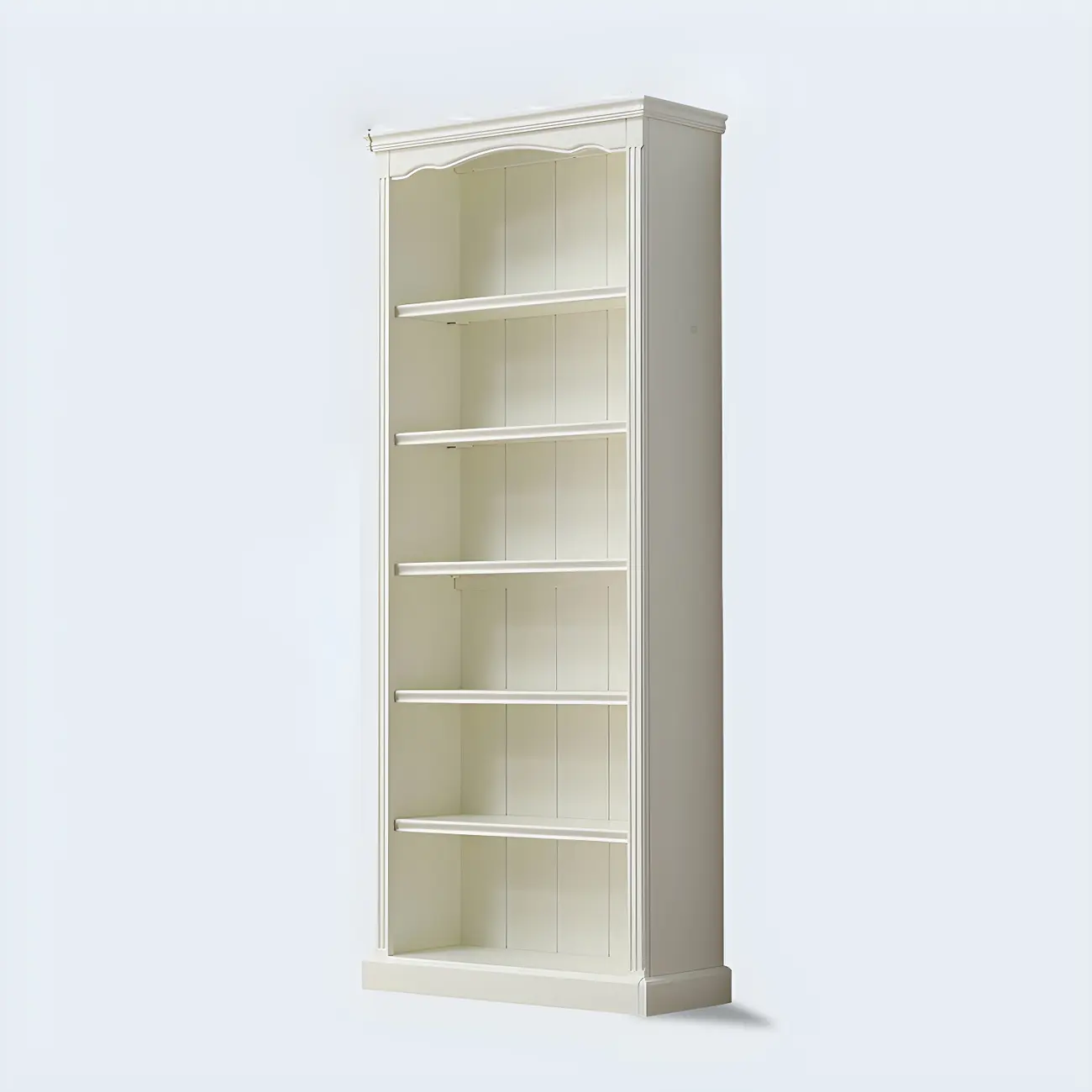 Classic Simple White Rectangular Wood Bookcase