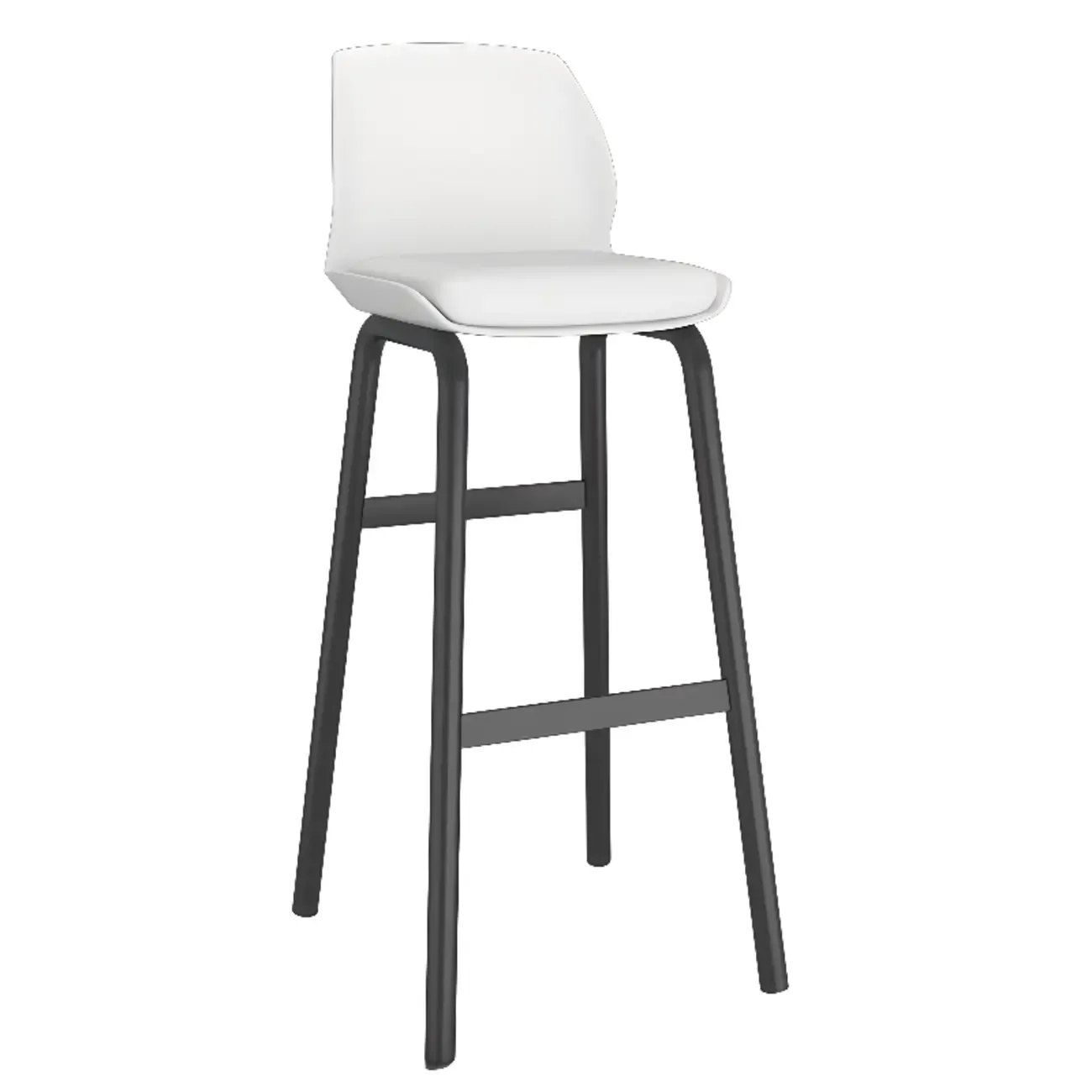 Stylish Rectangular Faux Leather Metal Cafe Bar Stools