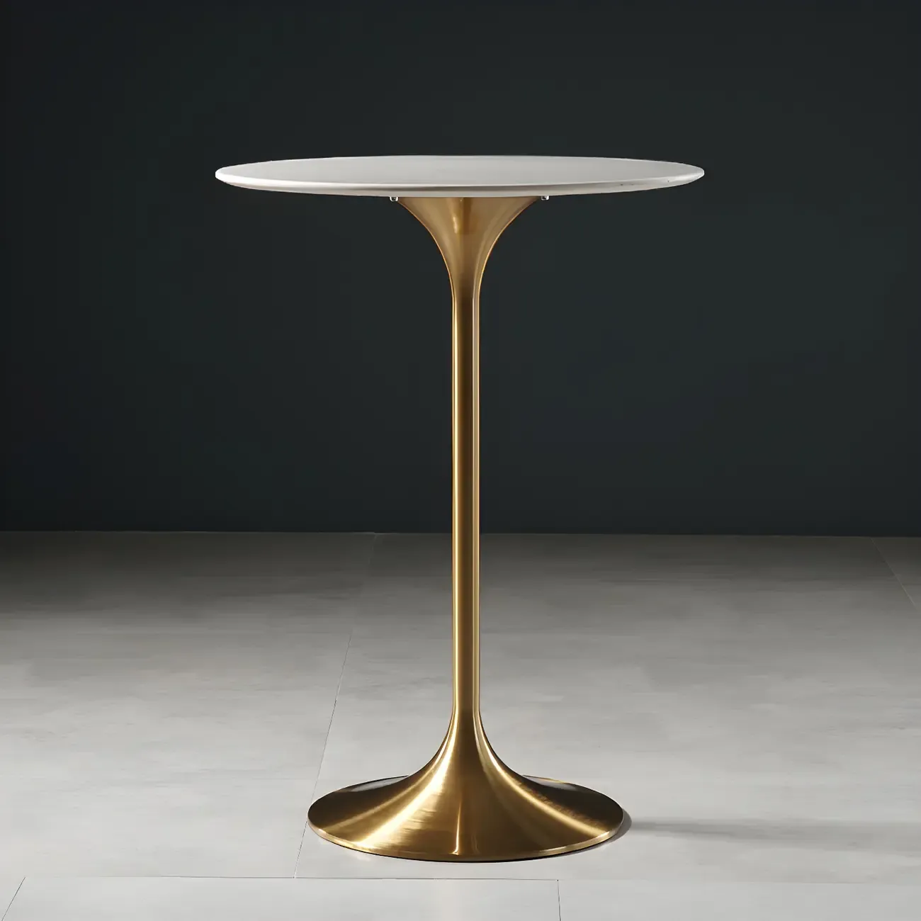 Glam Round Tall Bistro Table Pedestal Base Bar Table