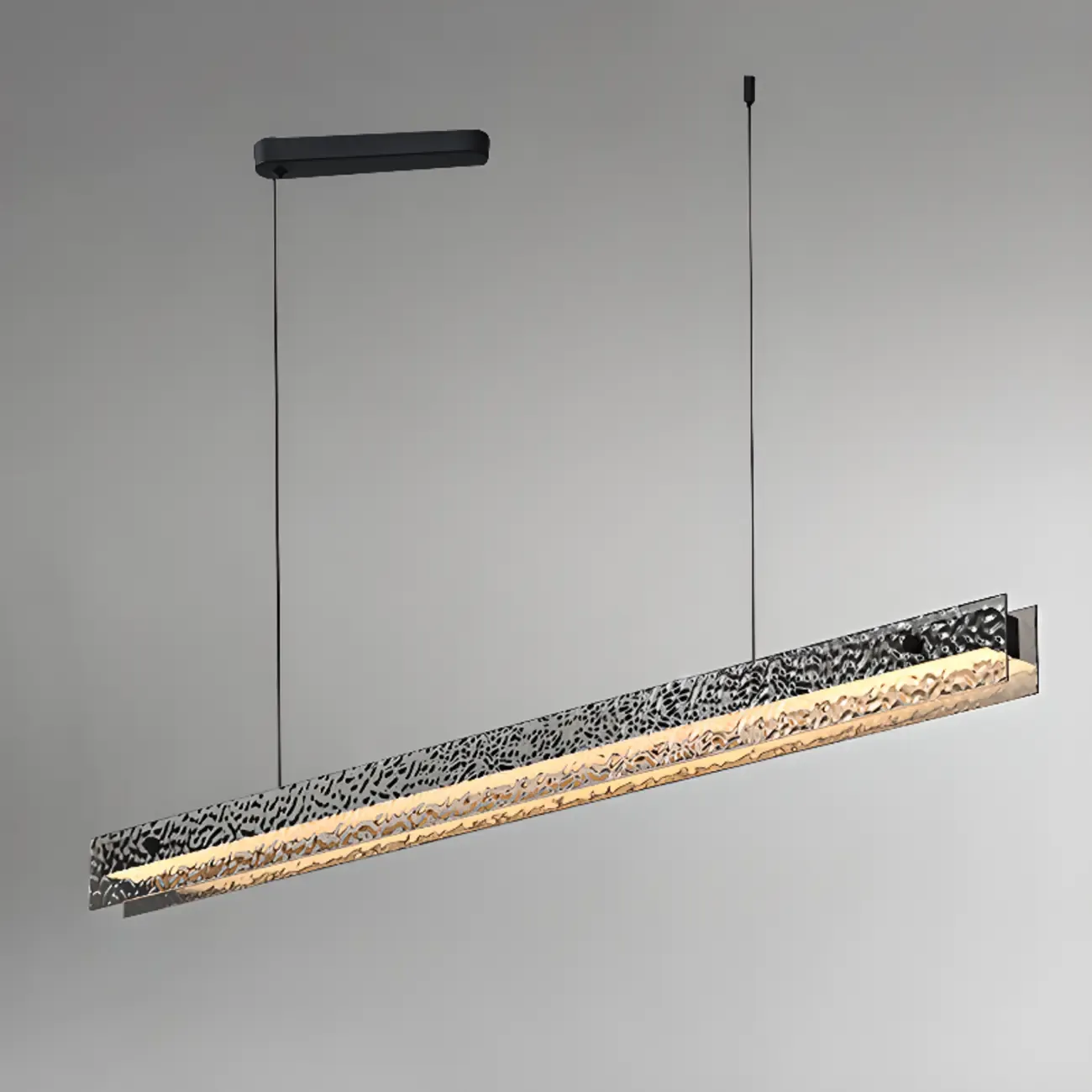 Black Rectangular Dimmable LED Kitchen Island Pendant Light
