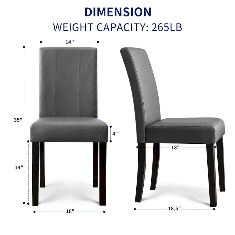 Subrtex(Set of 2)Faux Leather Parsons Upholstered Dining Chair