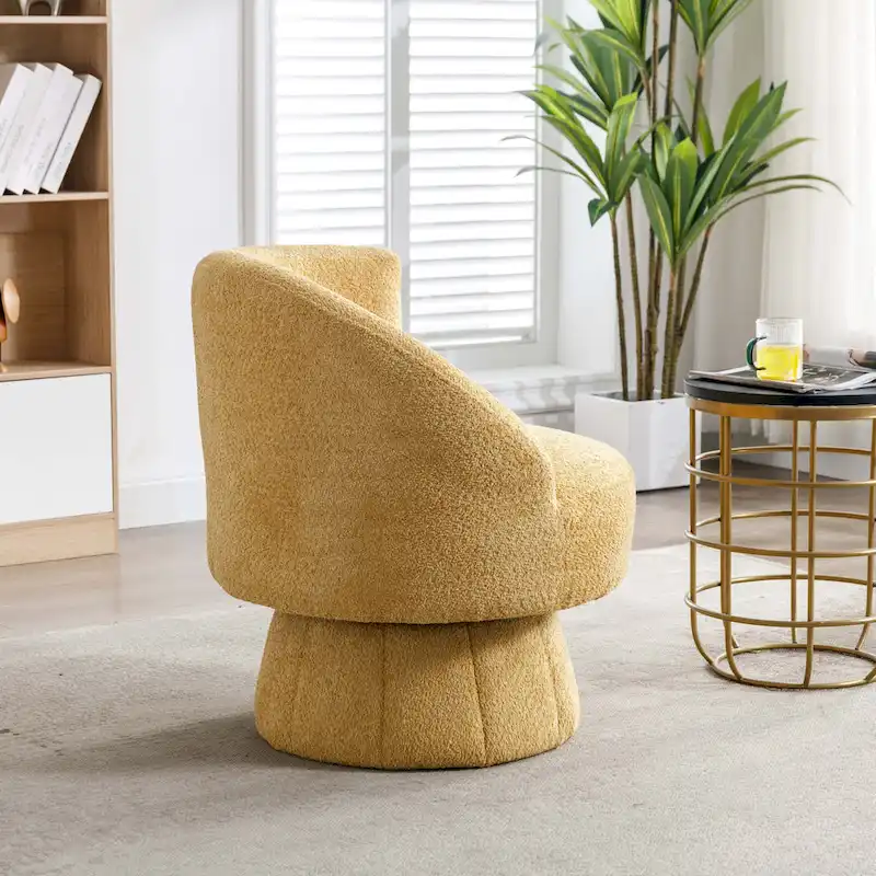 360 Degree Swivel Cuddle Barrel Accent Chairs with Wide Upholstered