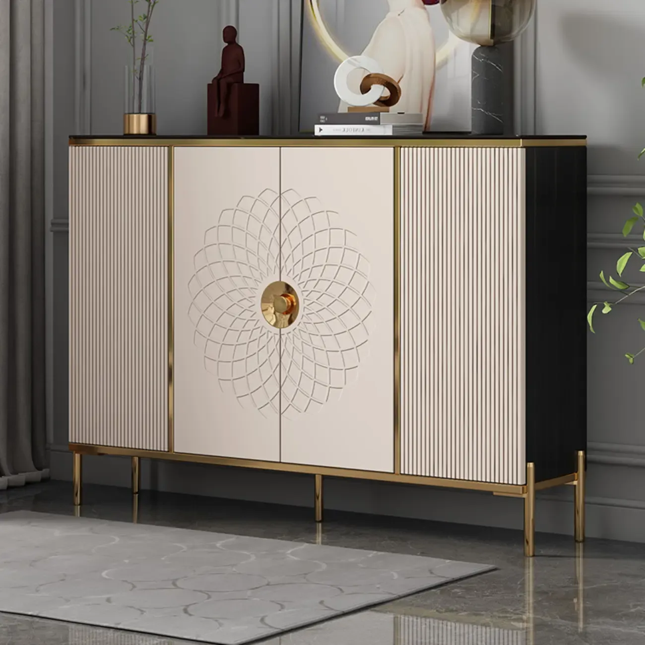 Freestanding Stylish Adjustable Shelves Shoe Storage Cabinet