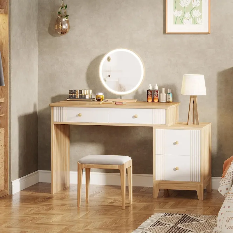 51-Inch Makeup Vanity Table with 4 Large Drawers