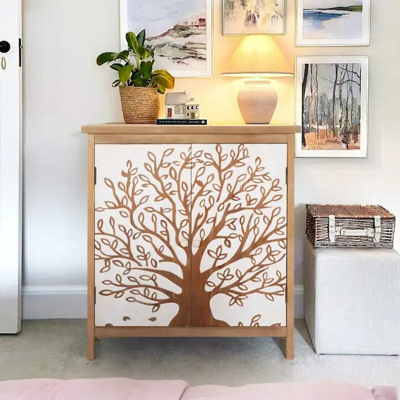 2-Door Accent Wood Storage Cabinet