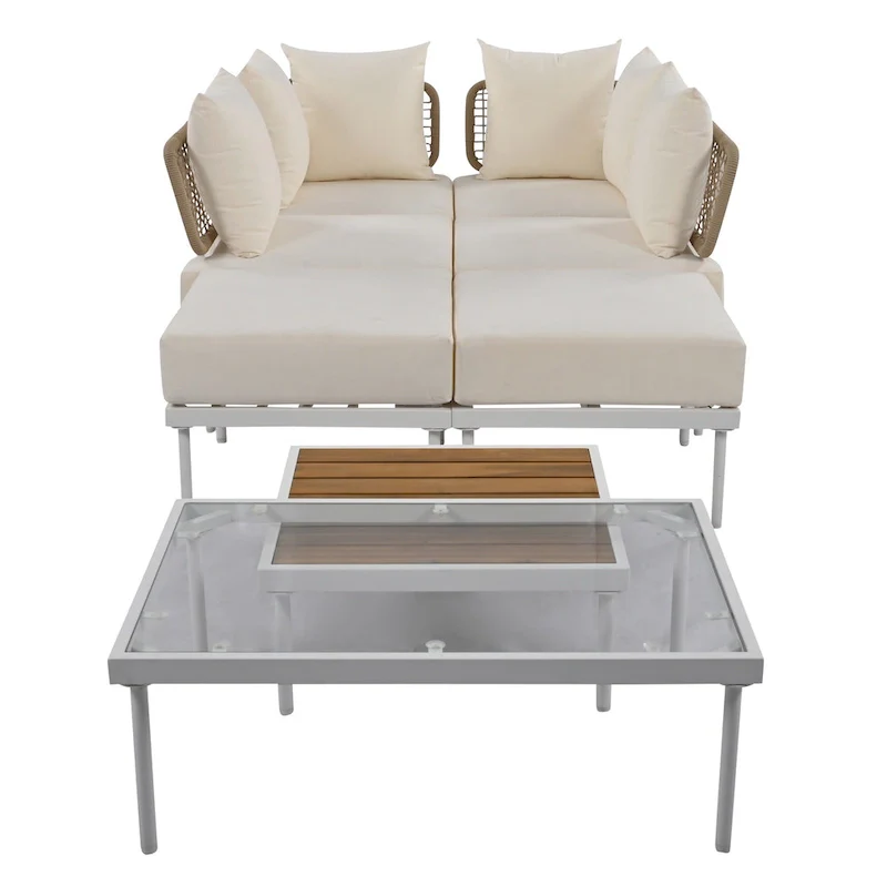 8-Piece Patio Sectional Sofa Set with Coffee Table