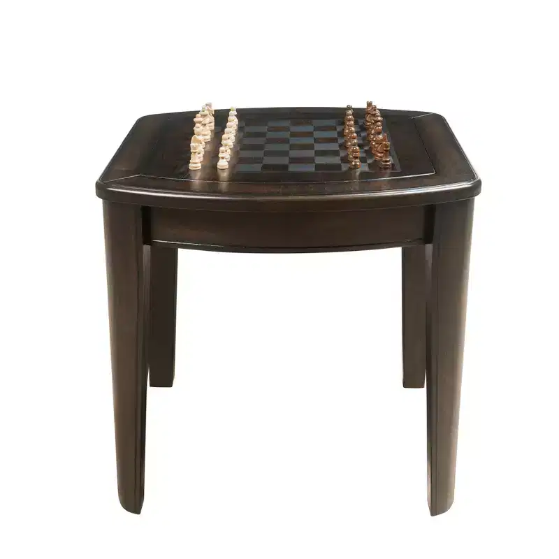 Dark Walnut Square Reversible Chess End Table – 2 Players