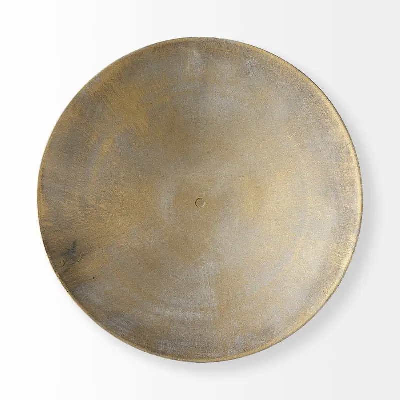 HomeRoots 13  Gold Metal Round Centerpiece Bowl