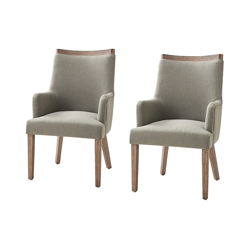Farmhouse Upholstered Solid Wood Dining Chair Set of 2