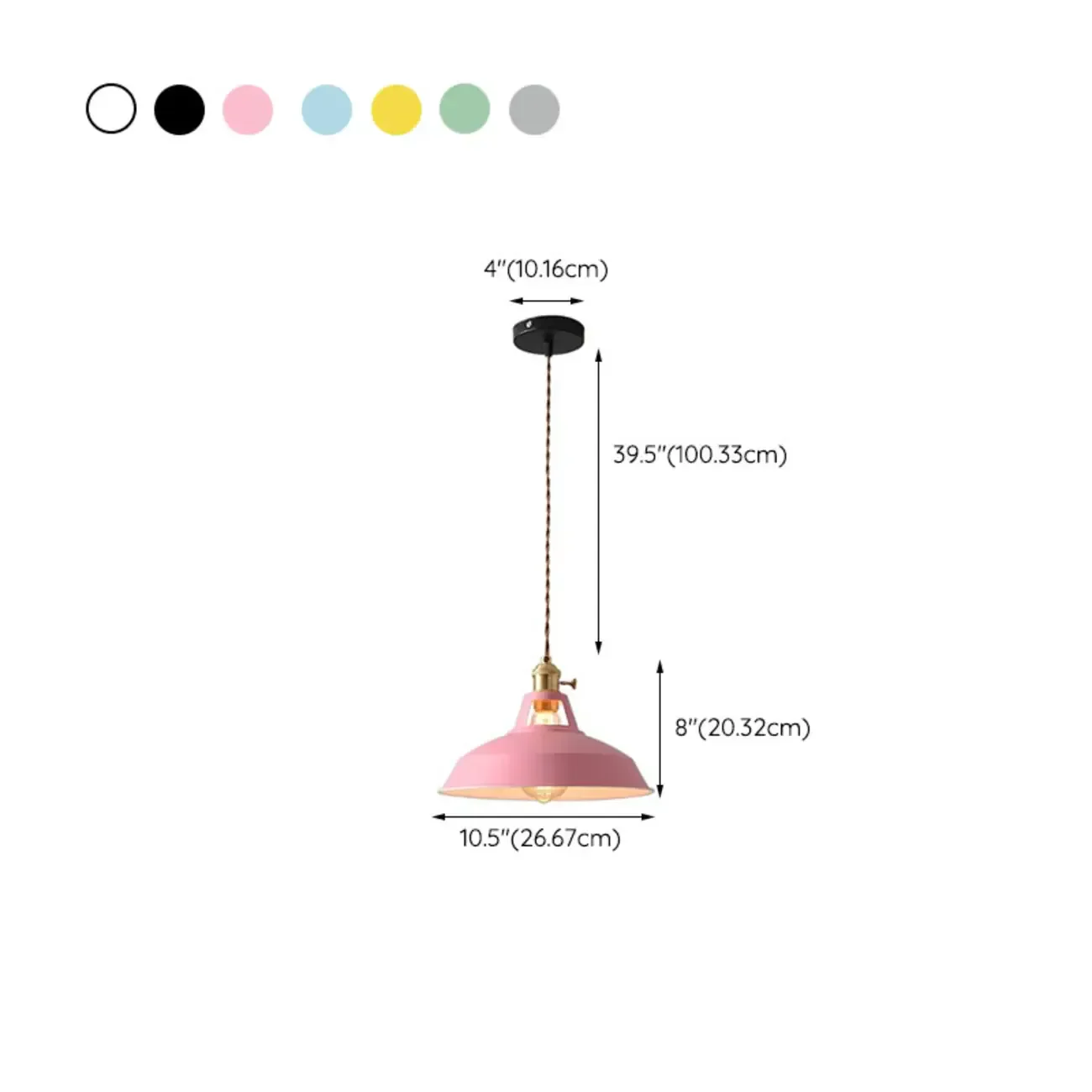Macaron Iron Dome Pendant Lamp with Hardwired