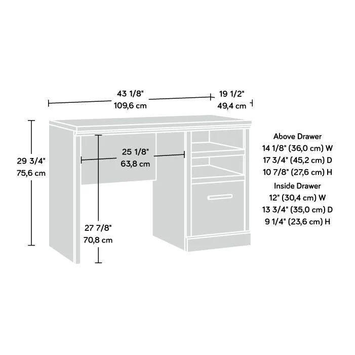 Aspen Post Single Ped Desk Pmo