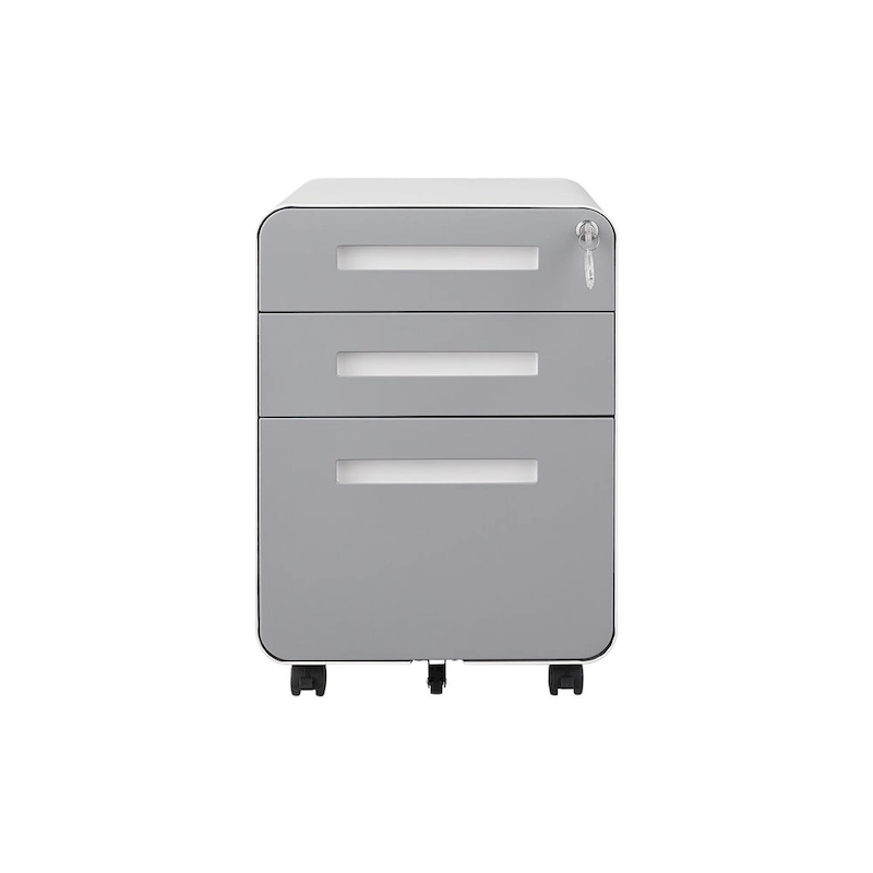 3-Drawer Mobile File Cabinet with 5 Wheel and Lock