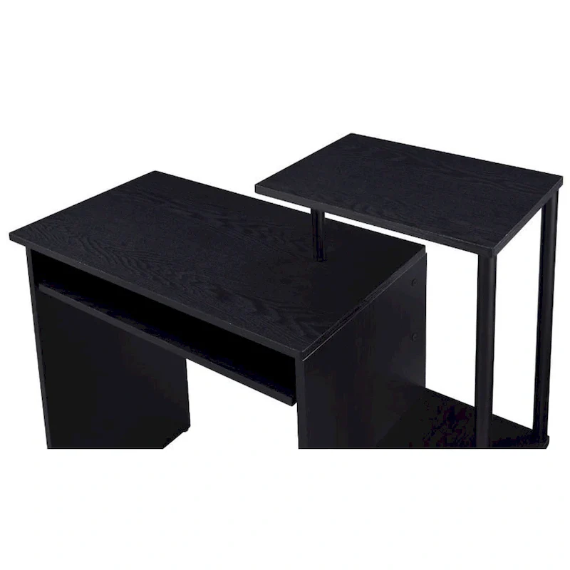 Wooden Computer Desk with Keyboard Tray