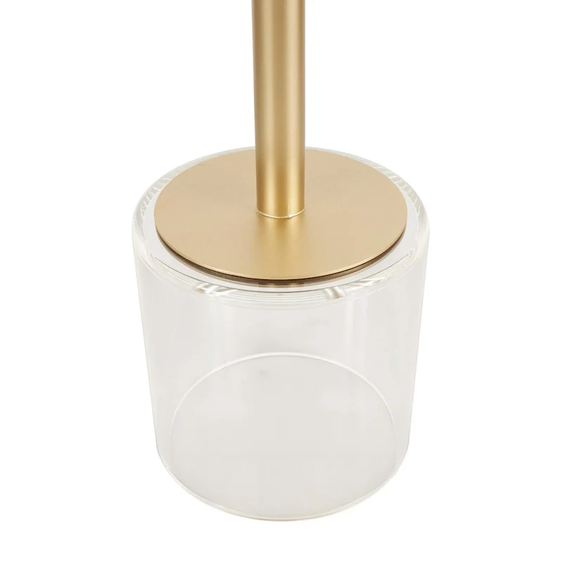 Plastic Side End Accent Table with Elevated Base and Gold Stand - Clear