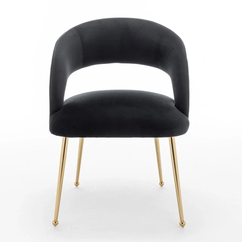 SEYNAR Mid Century Modern Velvet Upolstered Open-Back Dining Chair Set of 4