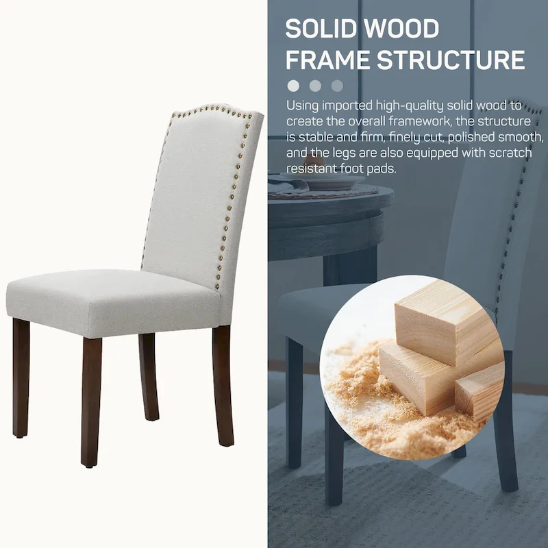 Dining Chairs Set of 2, Upholstered Fabric Kitchen Room Chairs Mid Century Modern High-End Dining Room Side Chairs