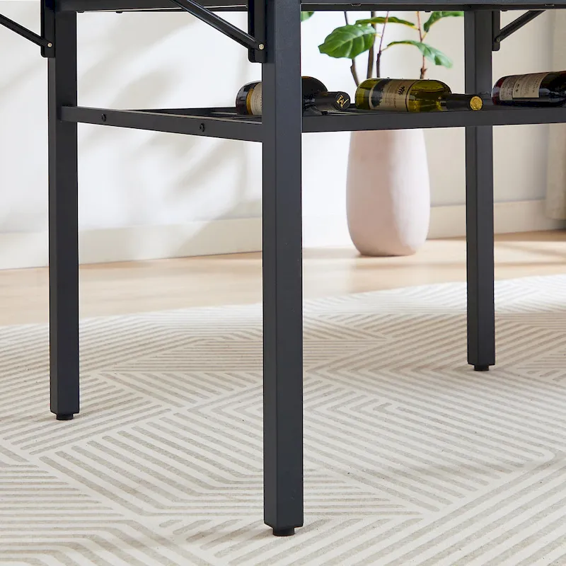 Industrial Folding Dining Table with Steel Frame