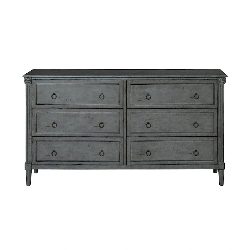 Traditional 60-Inch Wide 6-Drawer Double Dresser