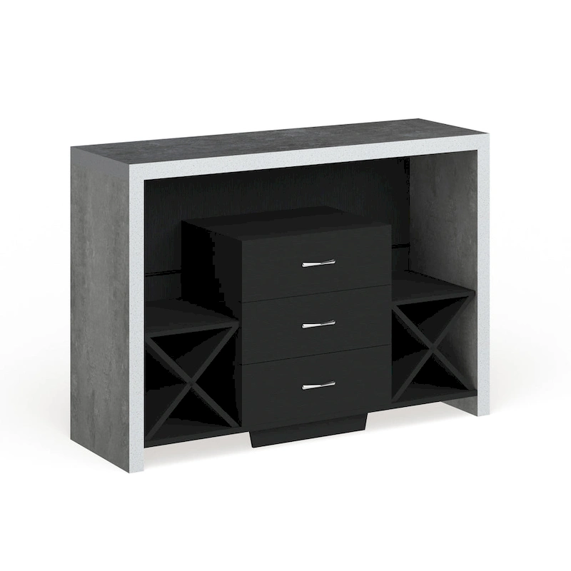 Furniture of America Mystal Industrial Concrete-like 3-drawer Buffet