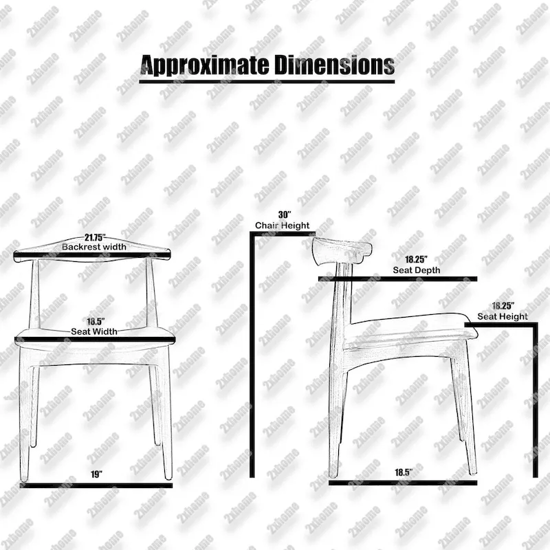 Espresso / White Wood Dining Armchair with PU Leather Seat, Single