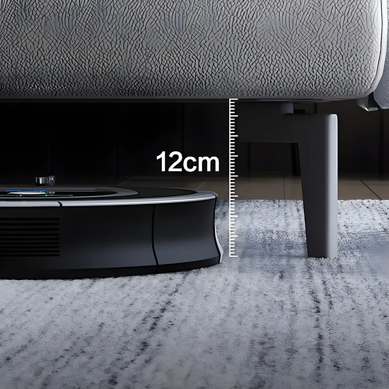 Modern Black Leather Bedside Table with Drawers