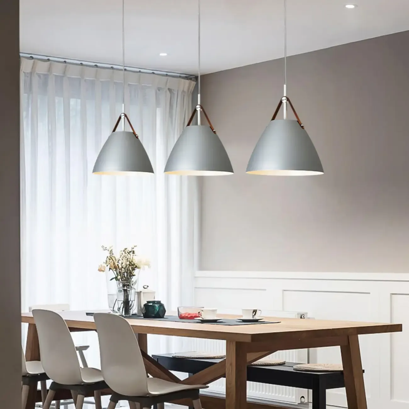 Modern Black Metal Adjustable Kitchen Island Pendant Light