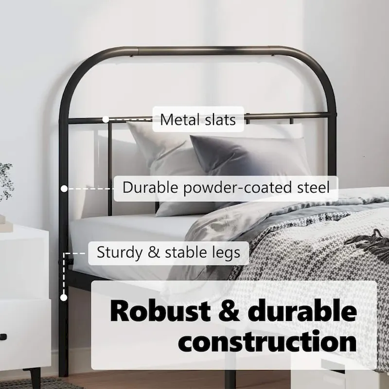 vidaXL 38.2 Inch Metal Headboard, Farmhouse Rustic Headboard Only