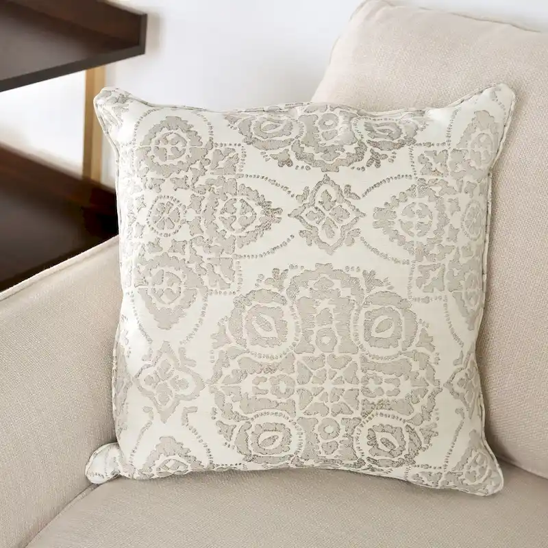 Grey Linen Skirted L-Shape Sectional Sofa - Right Facing