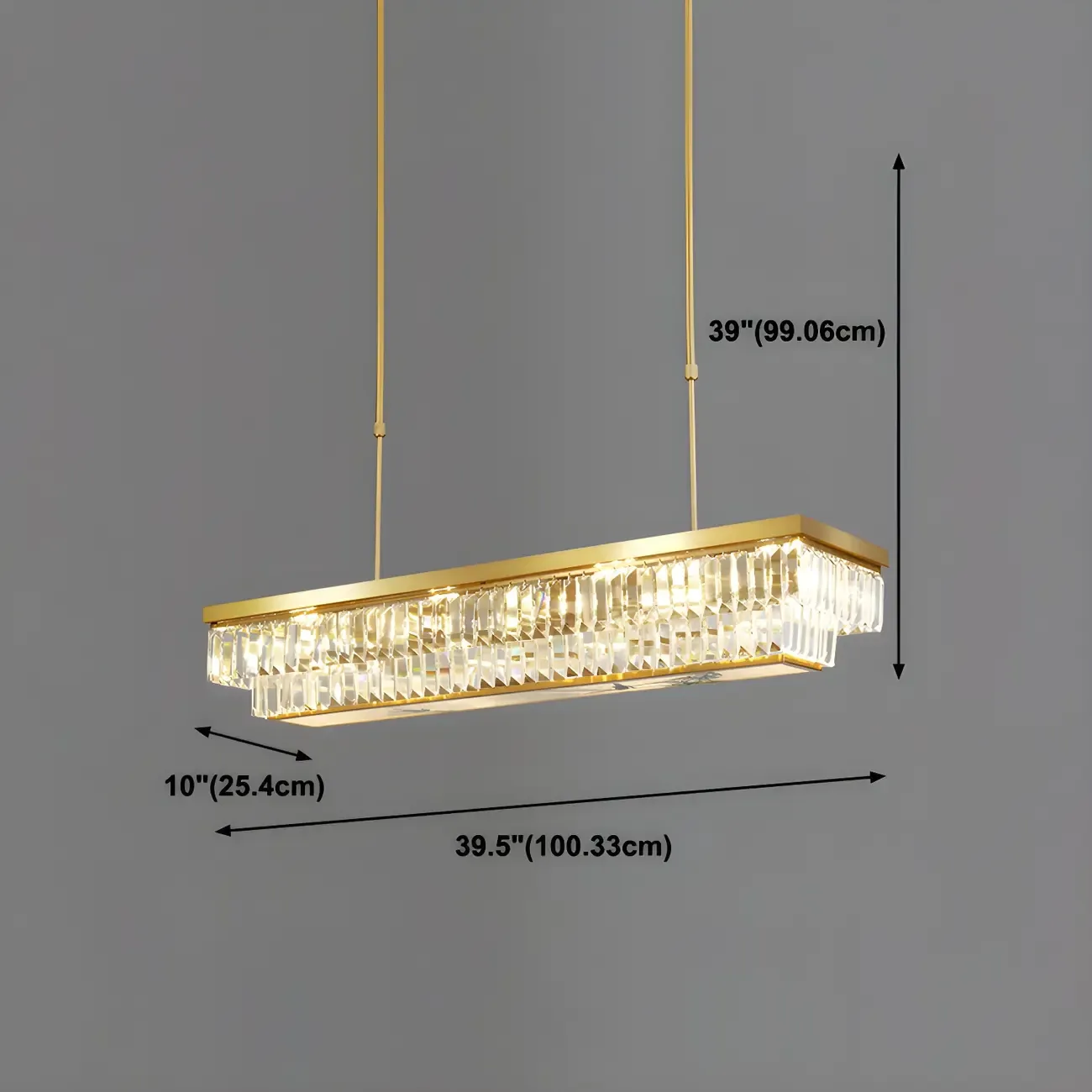 Modern Adjustable Crystal Pendant Light in Gold
