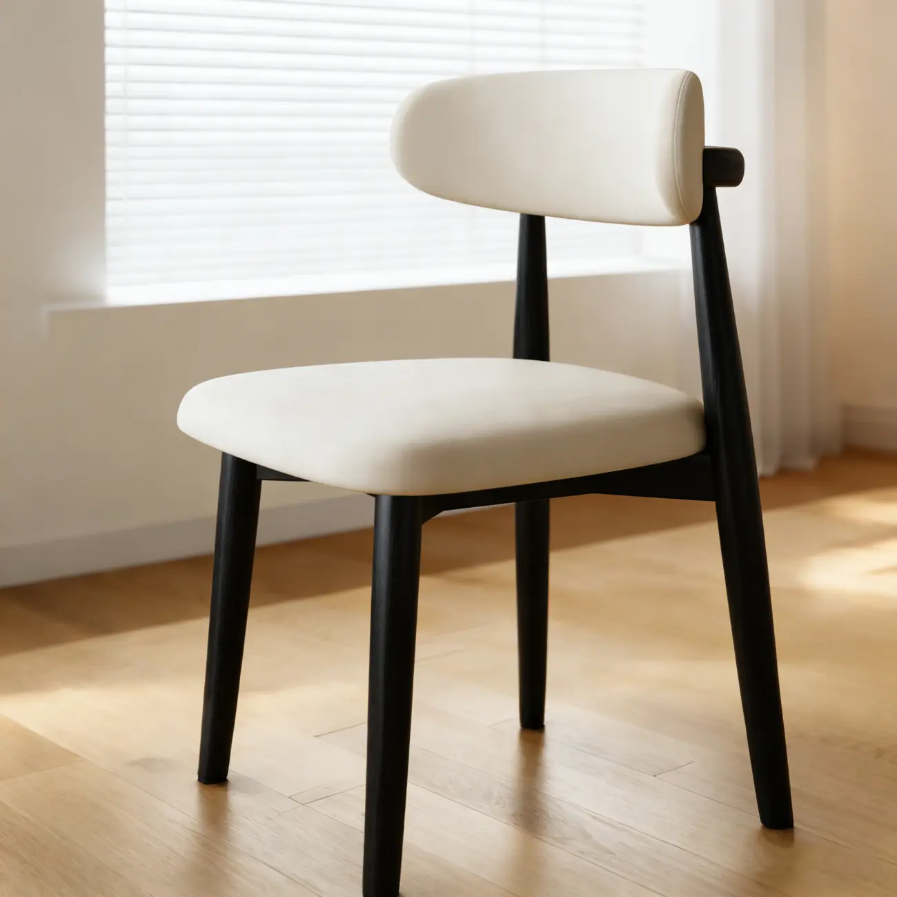 Mid-Century Modern Wooden Dining Chair Set of 2