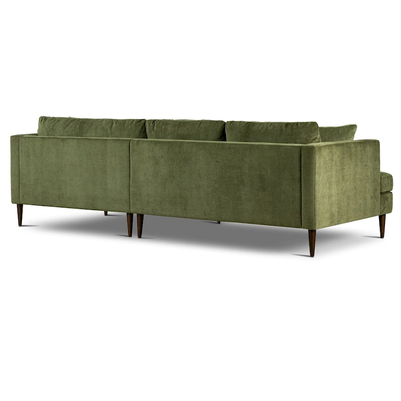 Poly & Bark Lucerne Sectional with Extra-Wide Chaise in Distressed Green Velvet