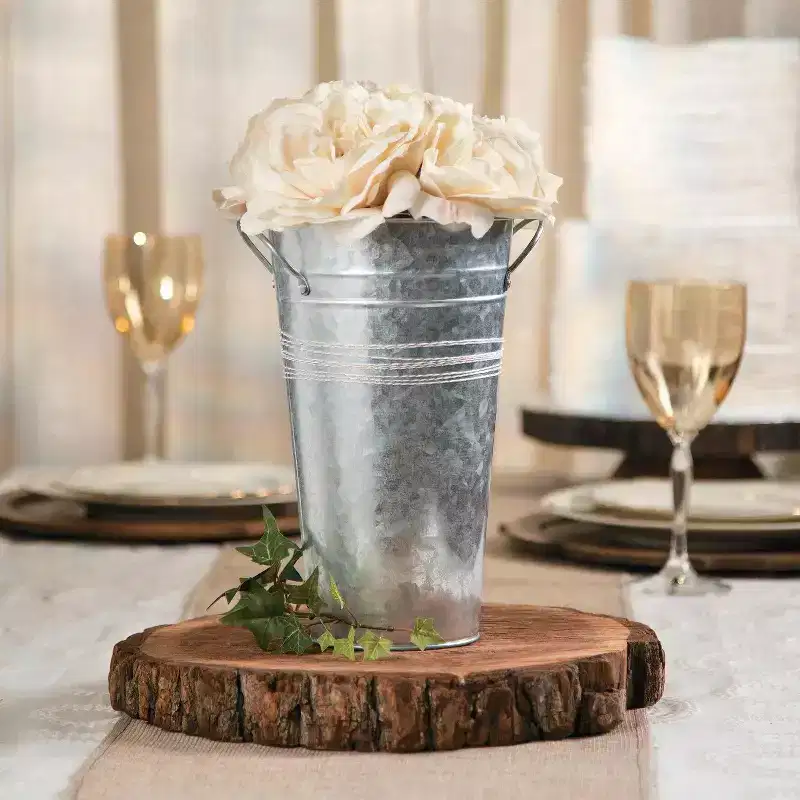 Galvanized Tall Pots - 3 Pc.