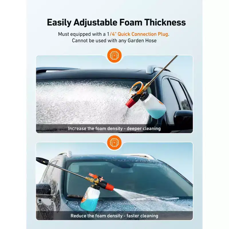 AstroAI Pressure Washer Foam Cannon, Car Wash Foam Blaster Spray Adjustable Snow Foam Lance with 1/4 Quick Connector