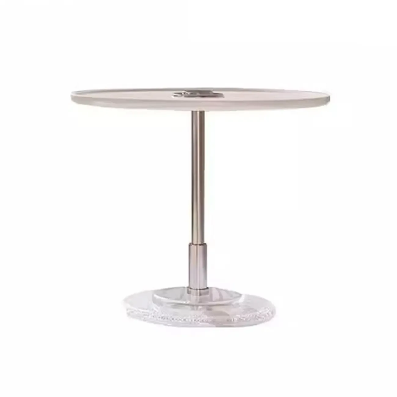 Brown Round Sleek Wooden Coffee Drawer Table