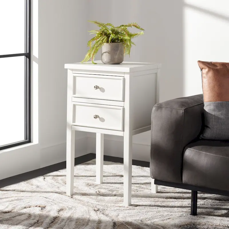 SAFAVIEH Minda 2-Drawer Accent End Table Nightstand (Fully Assembled) - 16.9 x 14.2 x 29.7 - 17Wx15Dx30H