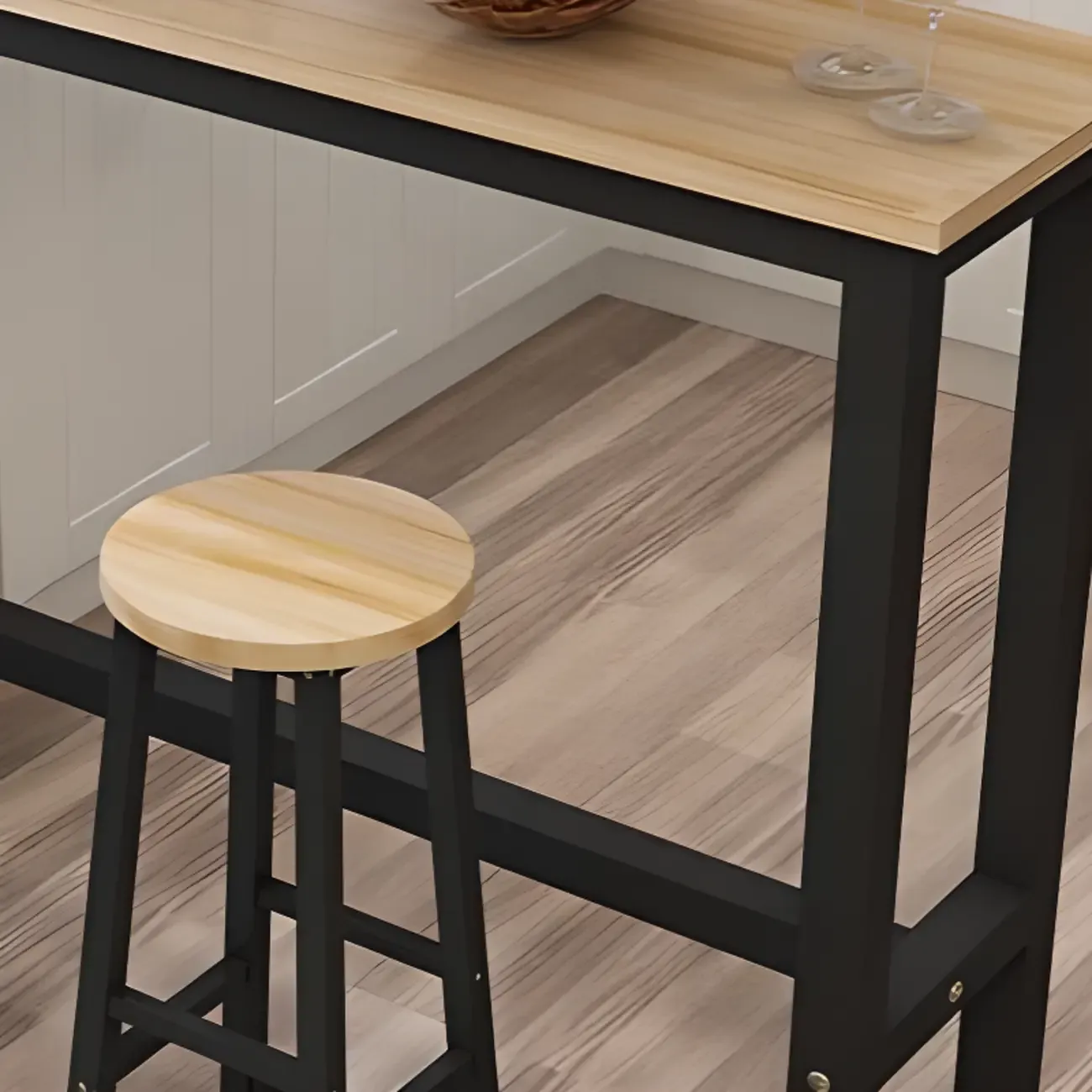 Modern Black-White Metal Structure Bar Tables