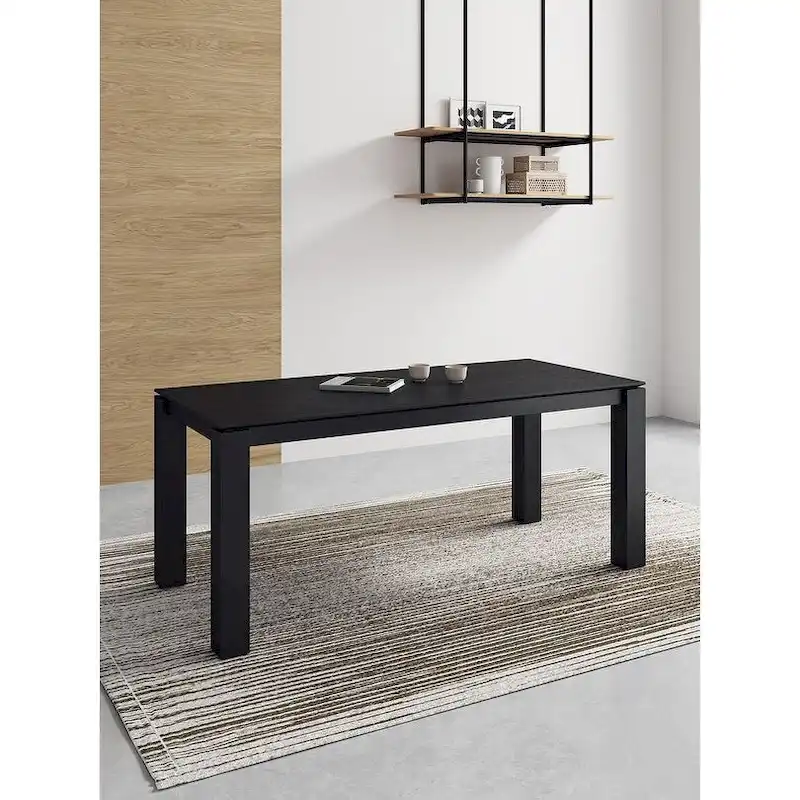 Rectangular Solid Wood Dining Table, 70.86 in., Seats 8
