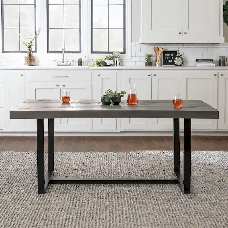 Distressed Pine Wood Dining Table 72