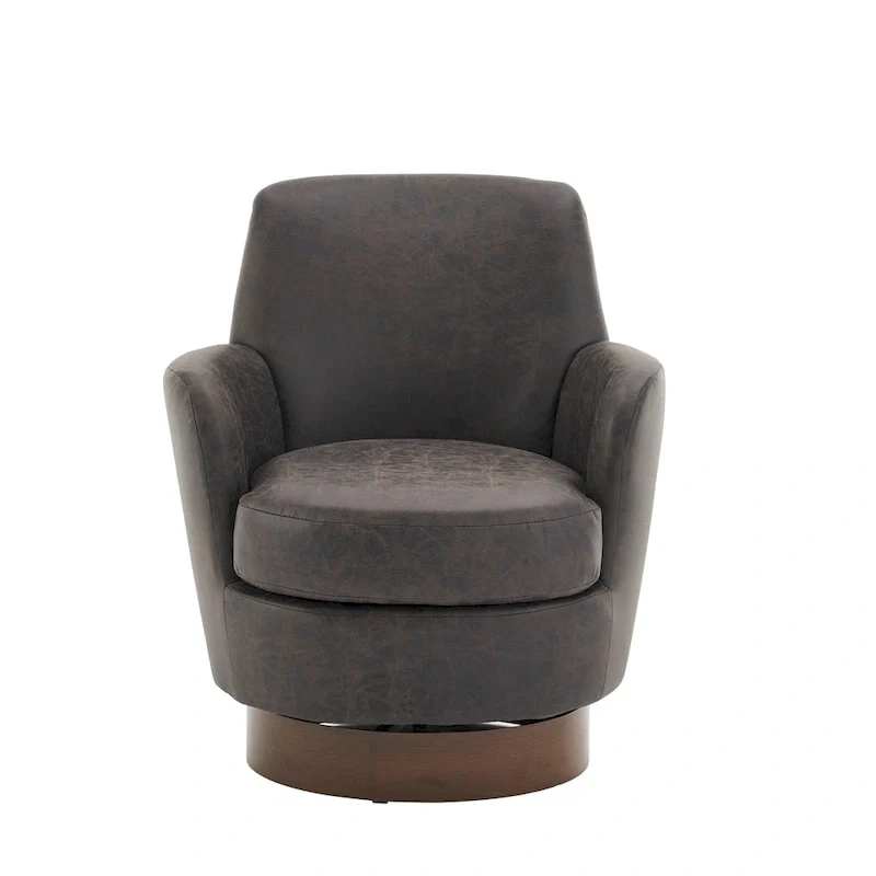PU leather Swivel Barrel Chair
