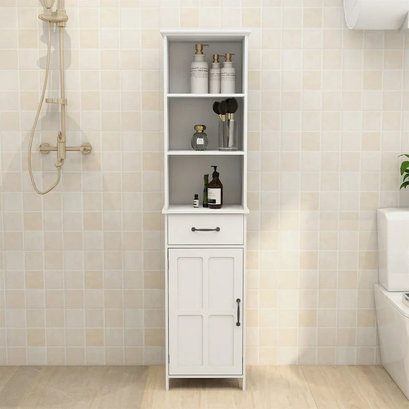 Floor Standing Cabinet with 2 Doors and 1 Drawer - White